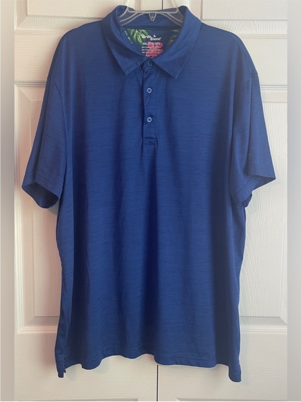 Birdie Bound Men’s Blue Short Sleeve Performance Polo Golf Shirt Size 3XL